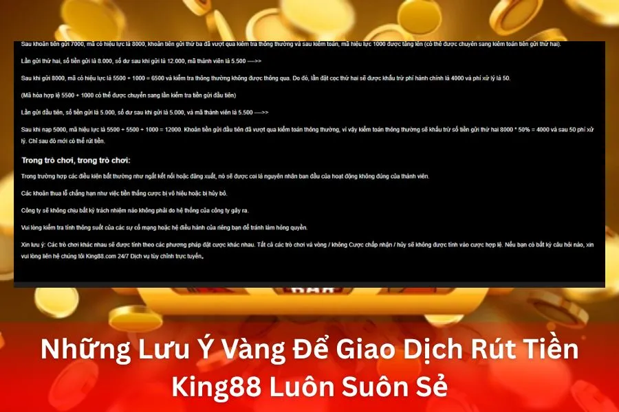 Những Lưu Ý Vàng Để Giao Dịch Rút Tiền King88 Luôn Suôn Sẻ